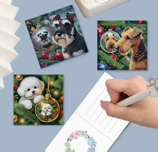 Diamond Painting 6 Stück Weihnachts-Karten